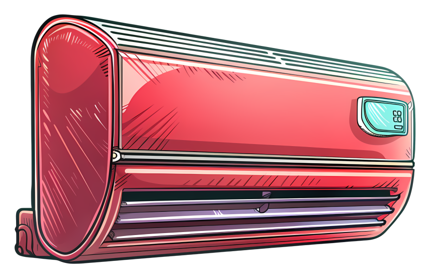 Air Conditioner - Red Air Conditioner for Home Cooling