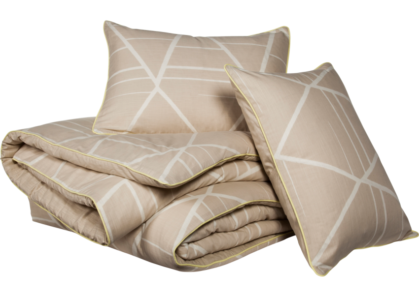Two rectangular brown pillows with blanket, Throw pillow Blanket Cushion Bedding, Bedding Sets, angle, mattress png