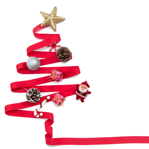 Christmas red ribbon element, red, ribbons png