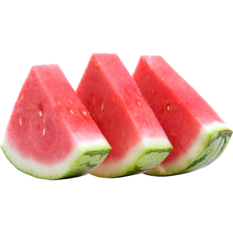 three slices of watermelon, Citrullus lanatus var. lanatus Melon Fruit, water melon, food, sticker png