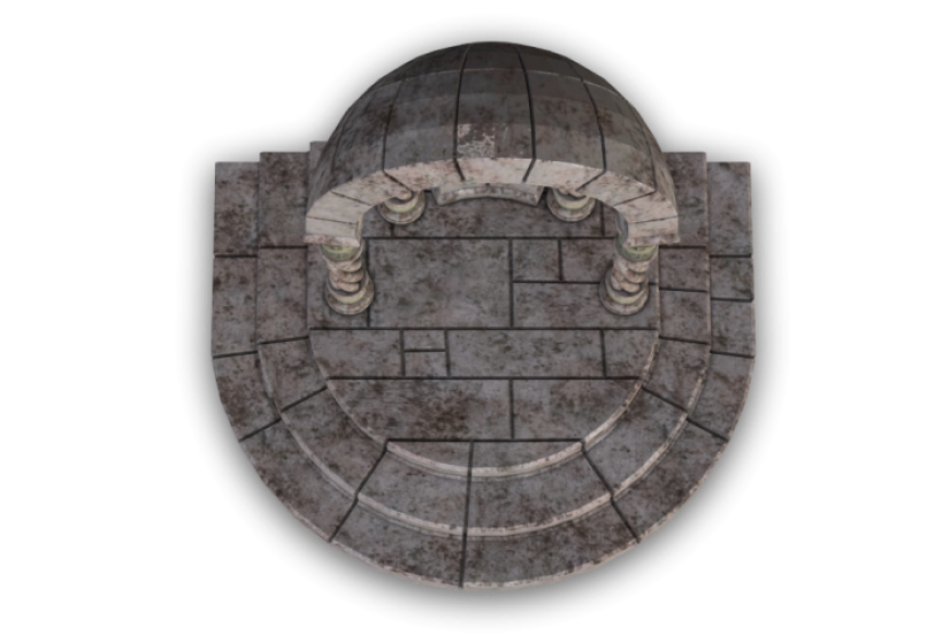 RPG Map Elements 02, gray concrete arch, png