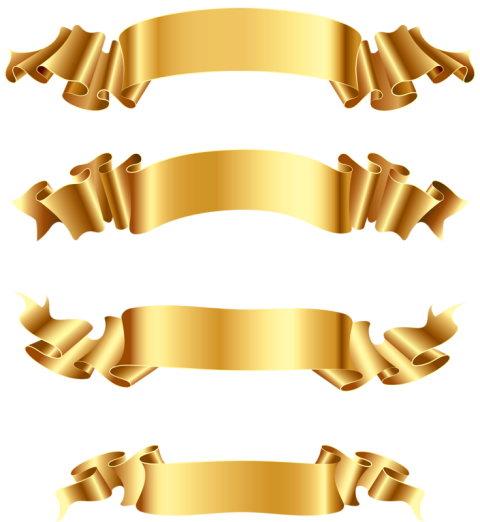 Three brown laces, Banner Gold, Golden ribbon, ribbon, golden Frame png