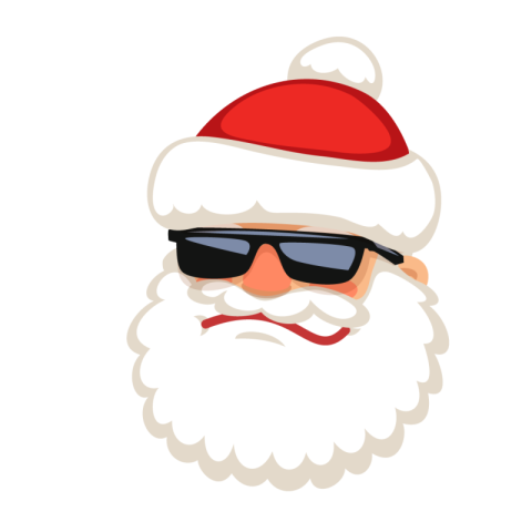 Santa Claus Reindeer, Santa wearing sunglasses, happy Birthday Vector Images, head png