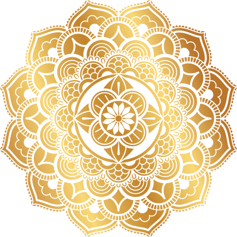 Gold mandala sticker, Motif Pattern, Gold retro pattern, gold Coin, retro png