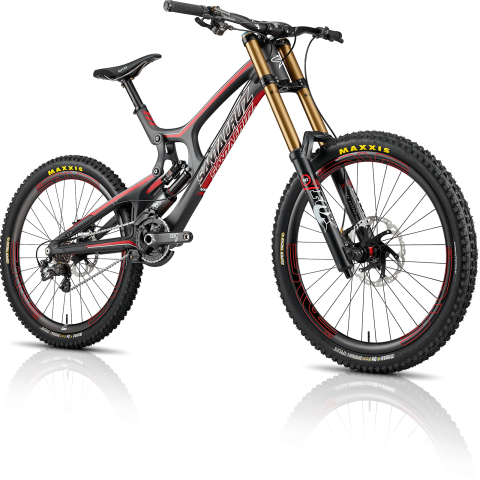 Black and red Santa Cruz full-suspension bicycle, Santa Cruz Bicycles Mountain bike Downhill bike, Bicycle, MTB DH bike, bicycle Frame, sport png