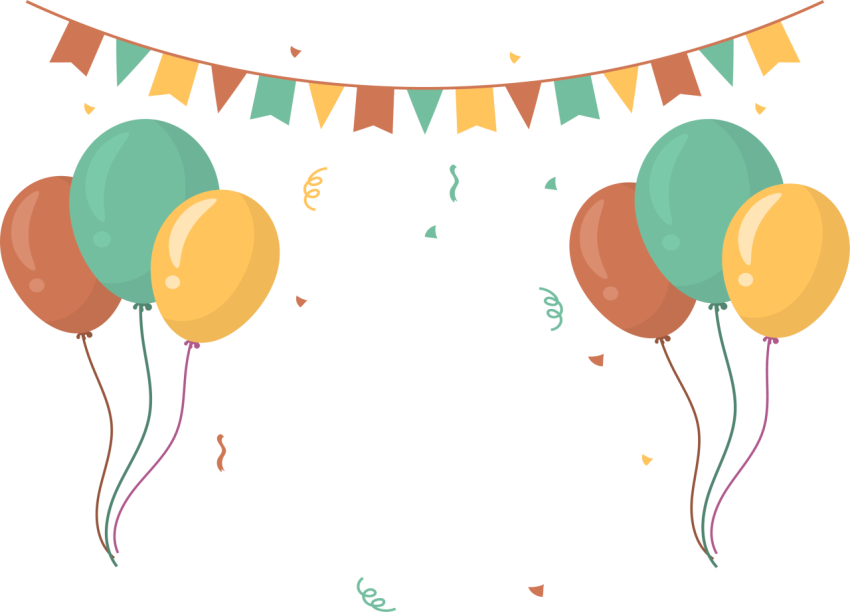 Green, orange, and yellow balloons illustration, The 3rd Birthday Balloon Party Puppy, Balloon Banner Party Decorative, happy Birthday To You, orange png