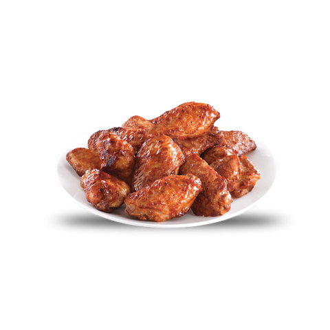 Spicy BBQ Chicken Wings on a Plate HD Transparent Background