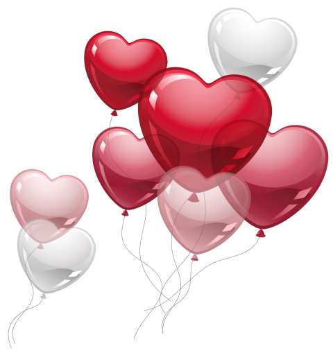 Heart Balloon, Cute Heart Balloons, red and white heart balloons, love, blue png
