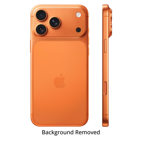 Orange iPhone 17 Pro Max in Back and Side Positions