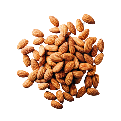 Almond Nuts Loose Cluster Top View Isolated