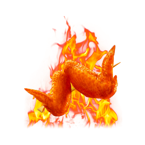 Food Roasted Chicken Wings On Fire PNG IMG