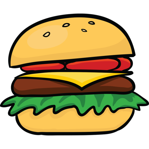 Fast Food Cartoon Hamburger Cheeseburger HD PNG