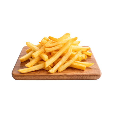 Tasty French Fries On Wood Board HD Transparent Background