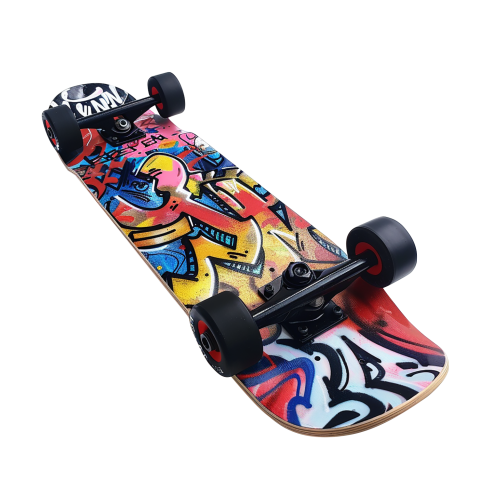 Trendy Street Skateboard with Abstract Art